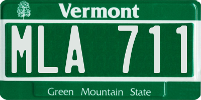 VT license plate MLA711