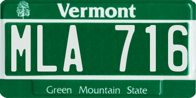 VT license plate MLA716