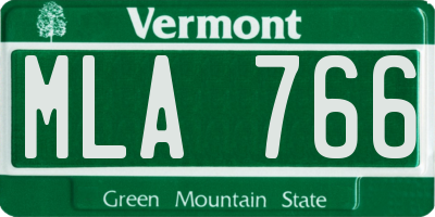 VT license plate MLA766