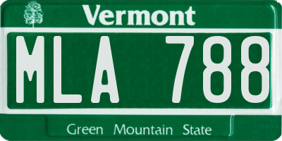 VT license plate MLA788