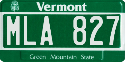 VT license plate MLA827