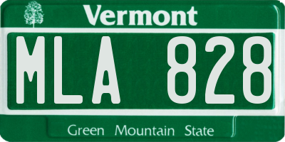 VT license plate MLA828