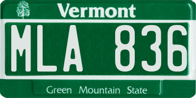 VT license plate MLA836