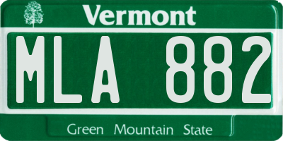 VT license plate MLA882