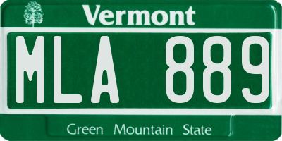 VT license plate MLA889