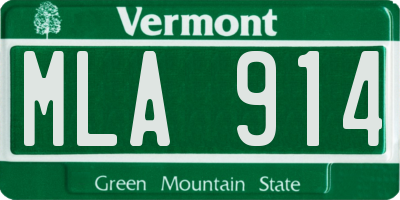 VT license plate MLA914