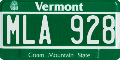 VT license plate MLA928