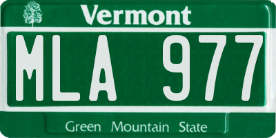 VT license plate MLA977