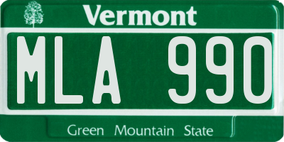 VT license plate MLA990