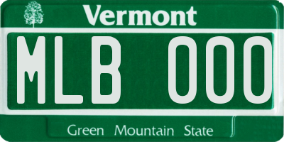 VT license plate MLB000