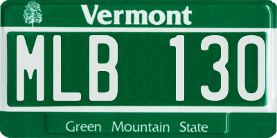 VT license plate MLB130