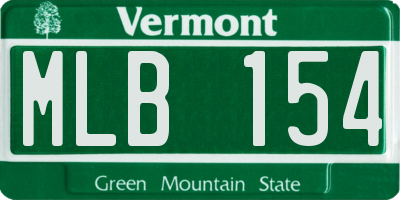 VT license plate MLB154