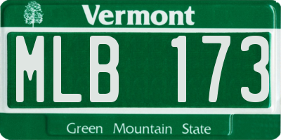 VT license plate MLB173