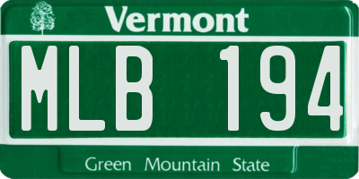 VT license plate MLB194