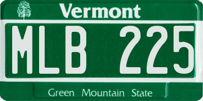 VT license plate MLB225