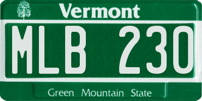 VT license plate MLB230