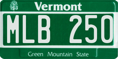 VT license plate MLB250
