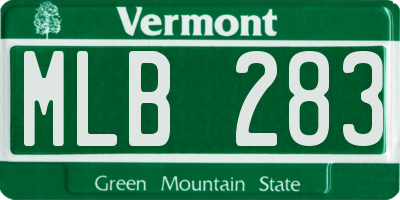 VT license plate MLB283