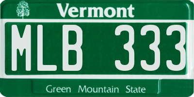 VT license plate MLB333