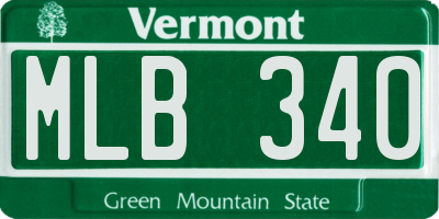 VT license plate MLB340