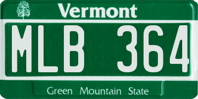 VT license plate MLB364
