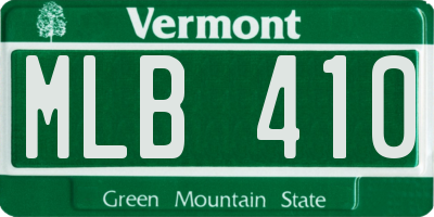 VT license plate MLB410