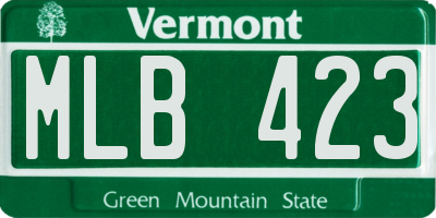 VT license plate MLB423