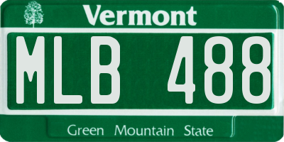 VT license plate MLB488
