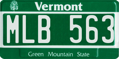 VT license plate MLB563