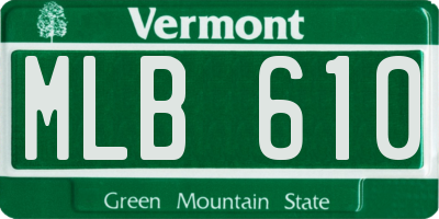 VT license plate MLB610