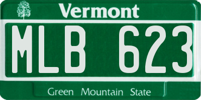 VT license plate MLB623