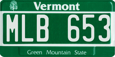 VT license plate MLB653