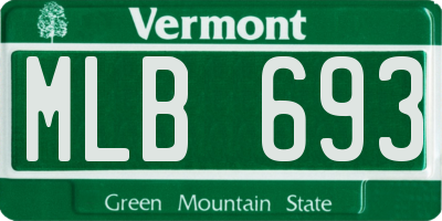 VT license plate MLB693