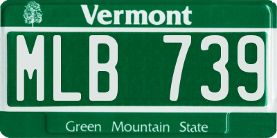 VT license plate MLB739