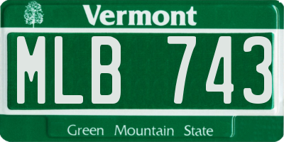 VT license plate MLB743