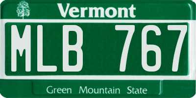 VT license plate MLB767