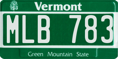 VT license plate MLB783