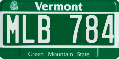 VT license plate MLB784