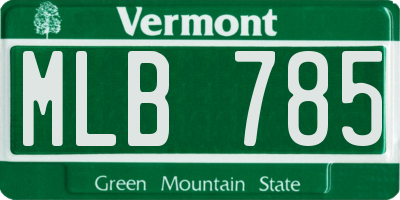 VT license plate MLB785