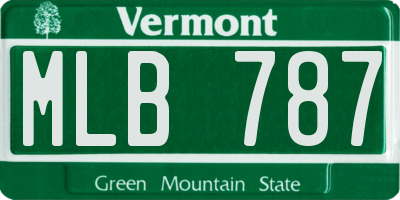 VT license plate MLB787
