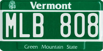VT license plate MLB808