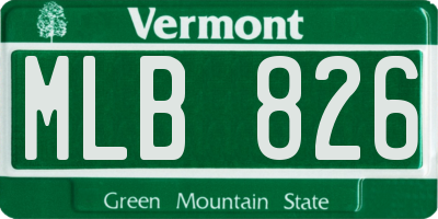 VT license plate MLB826