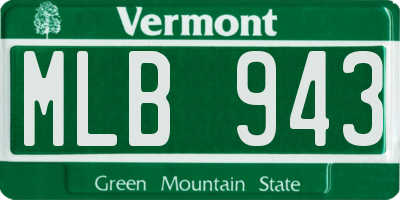 VT license plate MLB943