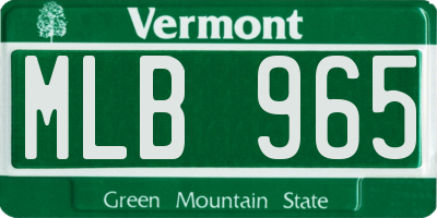 VT license plate MLB965