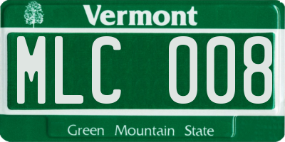 VT license plate MLC008