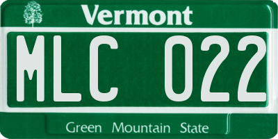VT license plate MLC022