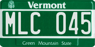 VT license plate MLC045