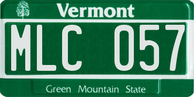 VT license plate MLC057