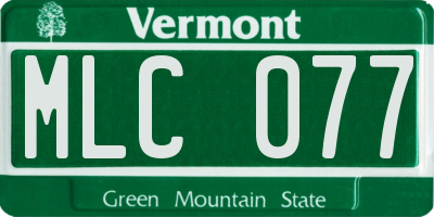 VT license plate MLC077