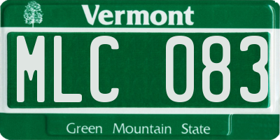 VT license plate MLC083